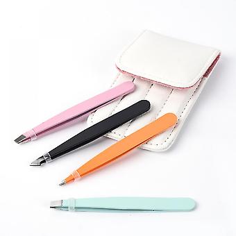 Tweezer Set 4-Piece for Men & Women  Professional Edge and point for Ingrown Hair, Eyebrow, Splinter, Facial & Blackhead Removal