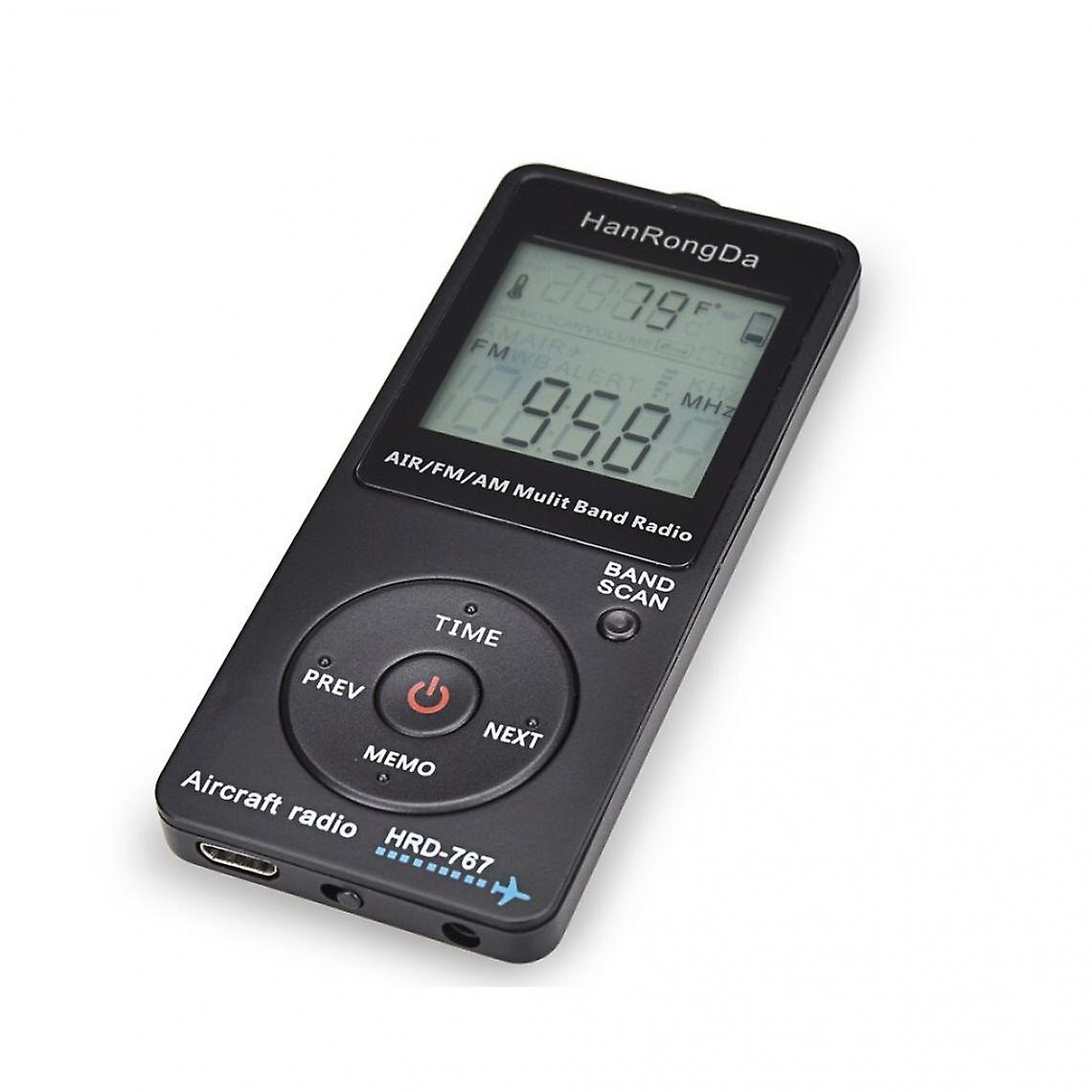 Aircraft Multiband Fm/am/air Radio With Radio Receiver, Black Lcd Display, Lock Button(black)