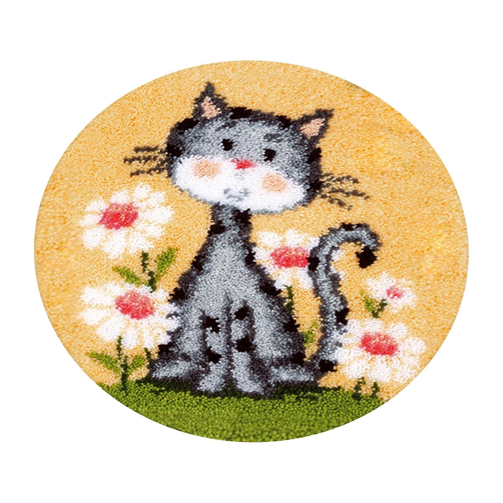 Kits de fios de crochê DIY 15 x 15 polegadas Decoração de casa gato