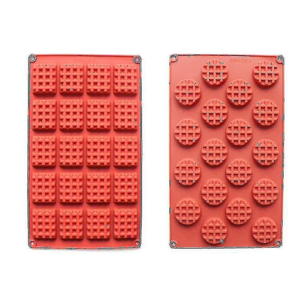 2pcs 18 Square Diy Kitchenware Baking Tray Waffles Shape Silicone Mold Biscuit Mold High Quality