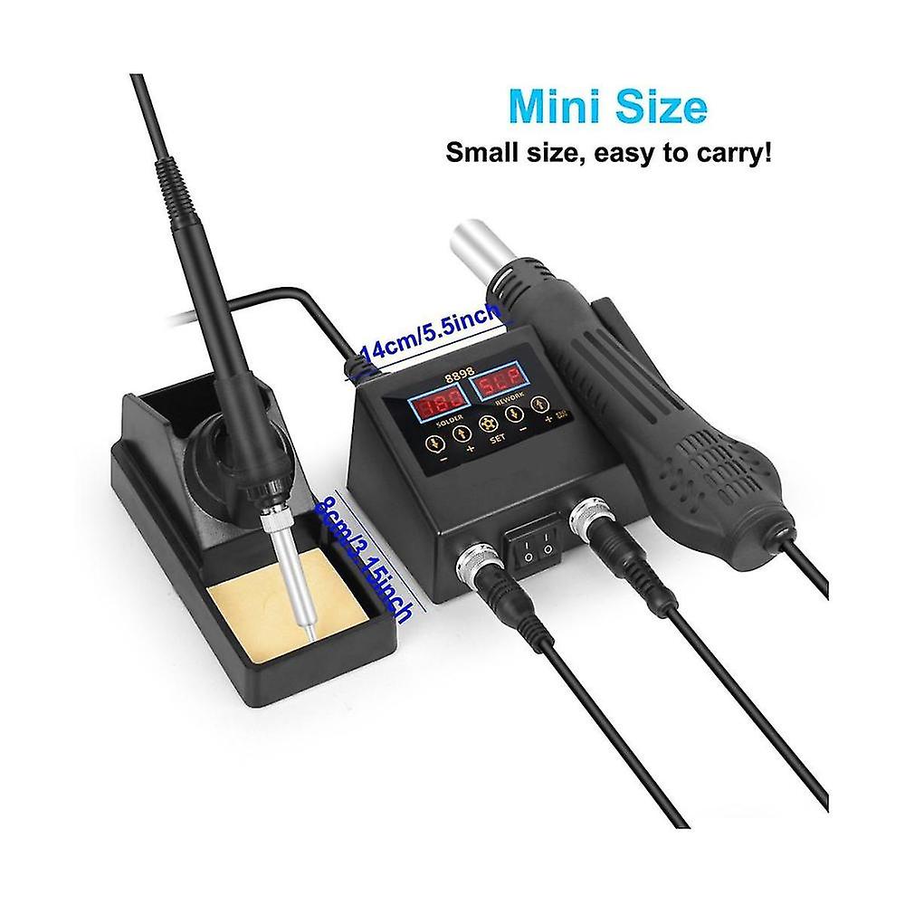 8898 Hot Air Desoldering Station 750w Dual Digital Display 2-in-1 Temperature-controlled Soldering