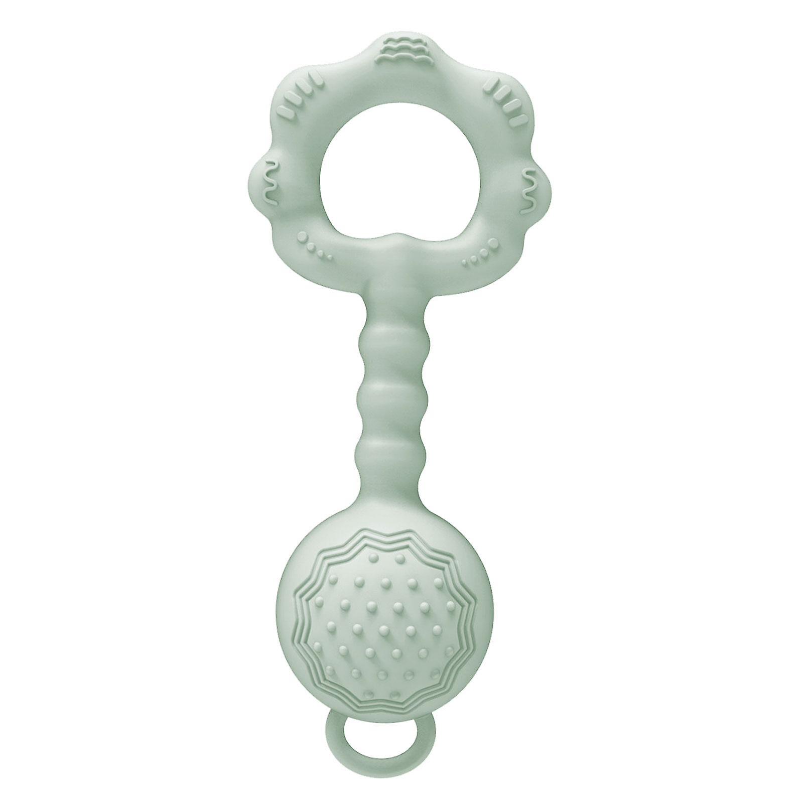 Baby Rattles Teether Can Make Sounds Teething Texture Baby Rattle for Infant Grey