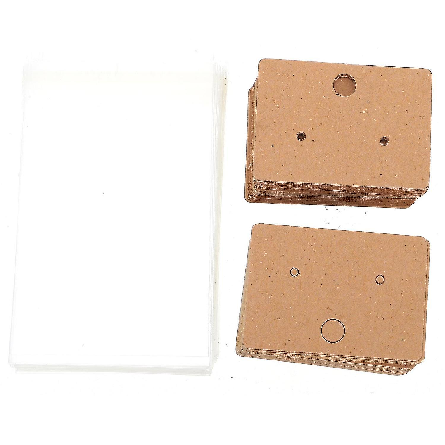 100pcs Rectangle Earring Holders Cardboard Earring Cards Earring Display Holders With Opp Bags