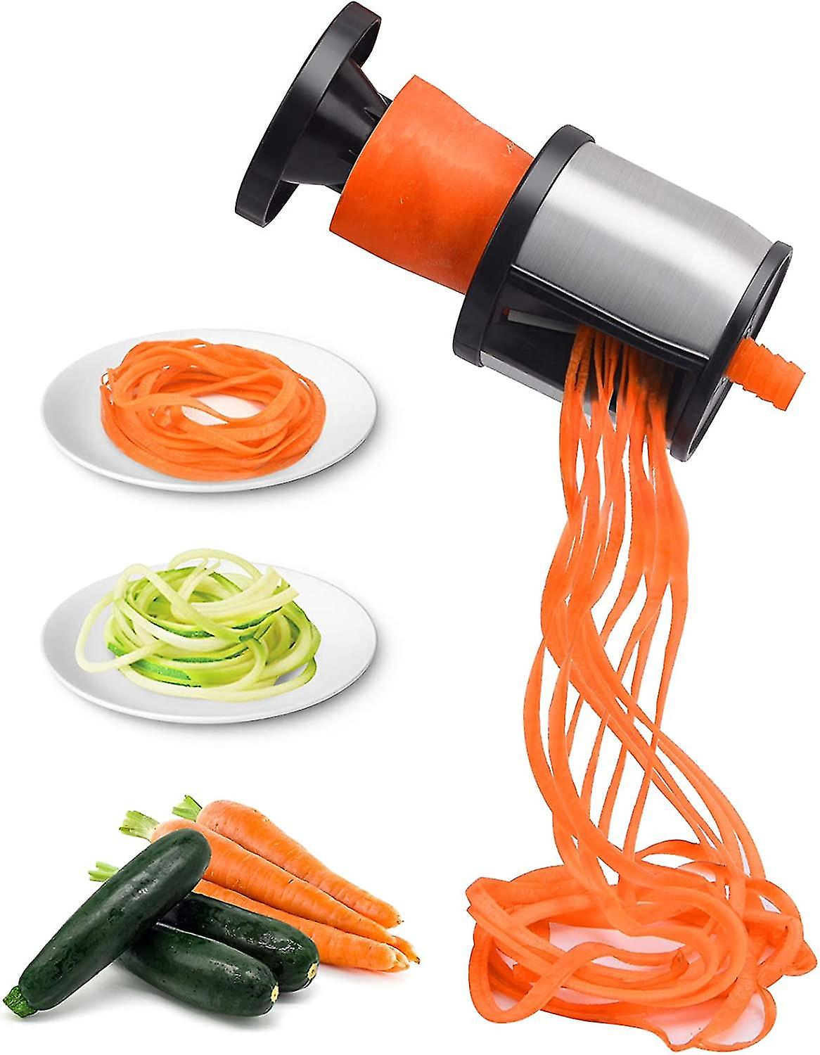 Rustfrit stål håndholdt spiralizer, Mini vegetabilsk salat pålægsmaskine, tunge Veggie Spiral Cutter Pasta Spaghetti Makerhandheld Vegetabilsk Courgette Spi