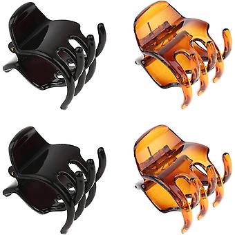 4 Stück Haarspange Klaue Clips Haarspangen Kleine Clips für Frauen Mädchen Dickes oder mittleres Haar (3,5 cm)