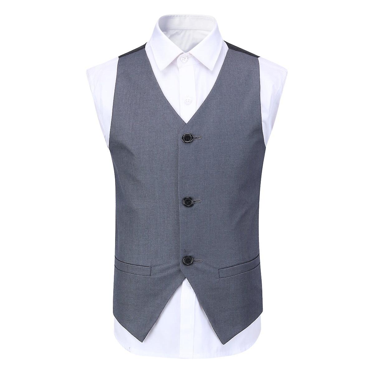 Sliktaa Vest voor heren, slim fit, casual, grof gebreid, rechte kraag