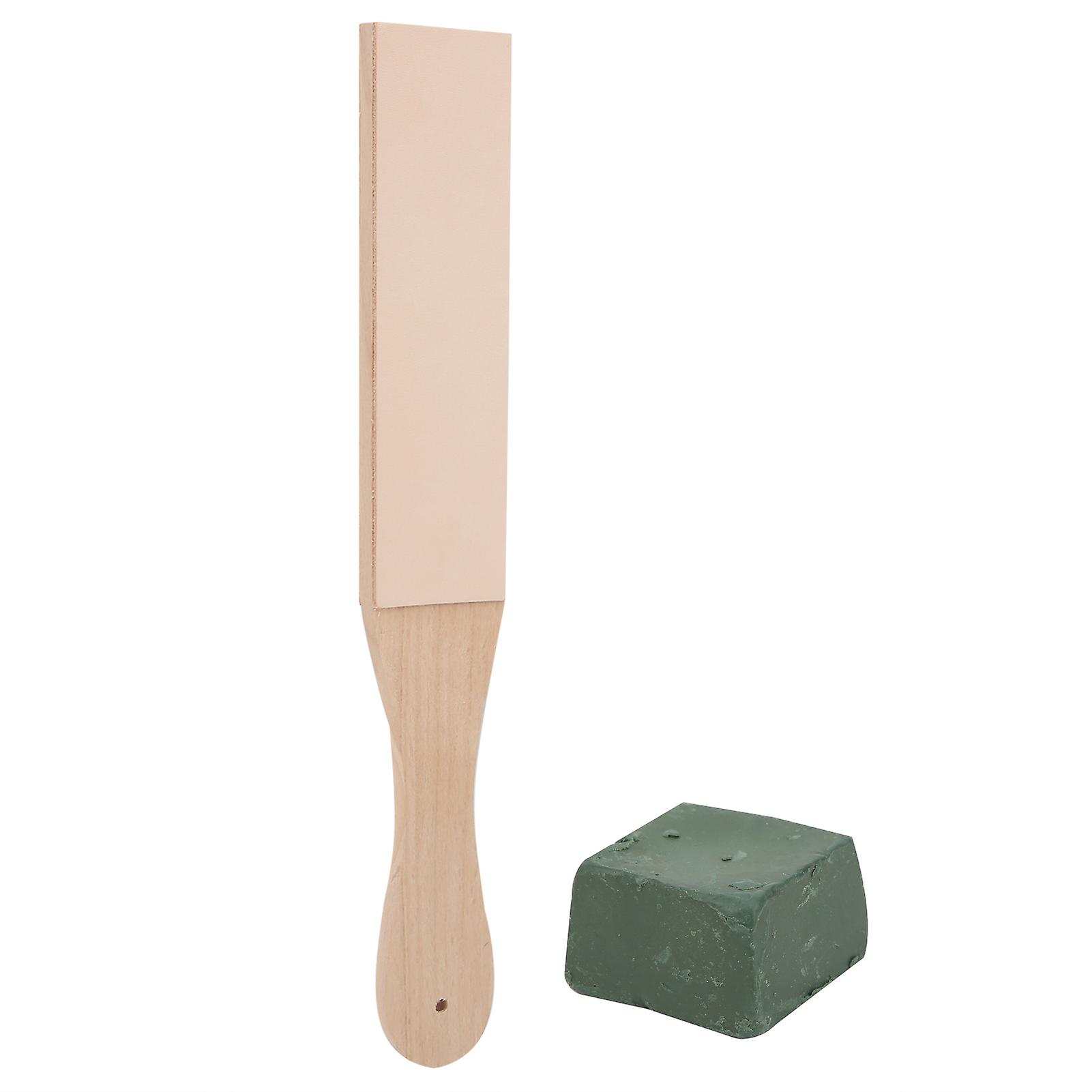 Leather polishing and sharpening board, double-sided wooden sharpening board with sharpening paste