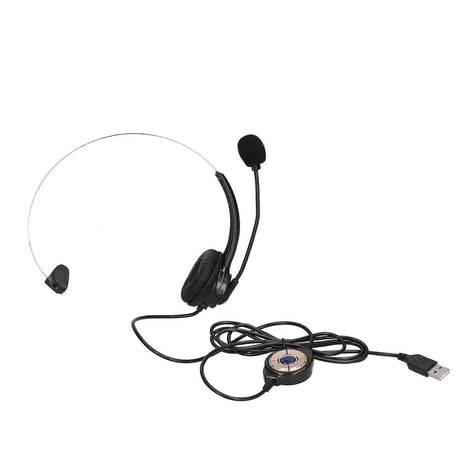 OY131 Single Ear Headset - Active Noise Reduction, Rotatable Mic, USB Plug & Play