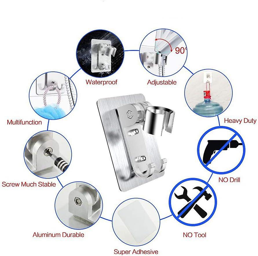 Shower Bracket, Adjustable Shower Bracket, Handheld Shower Bracket, No Need to Replace Shower Bracket No Drilling, Wide