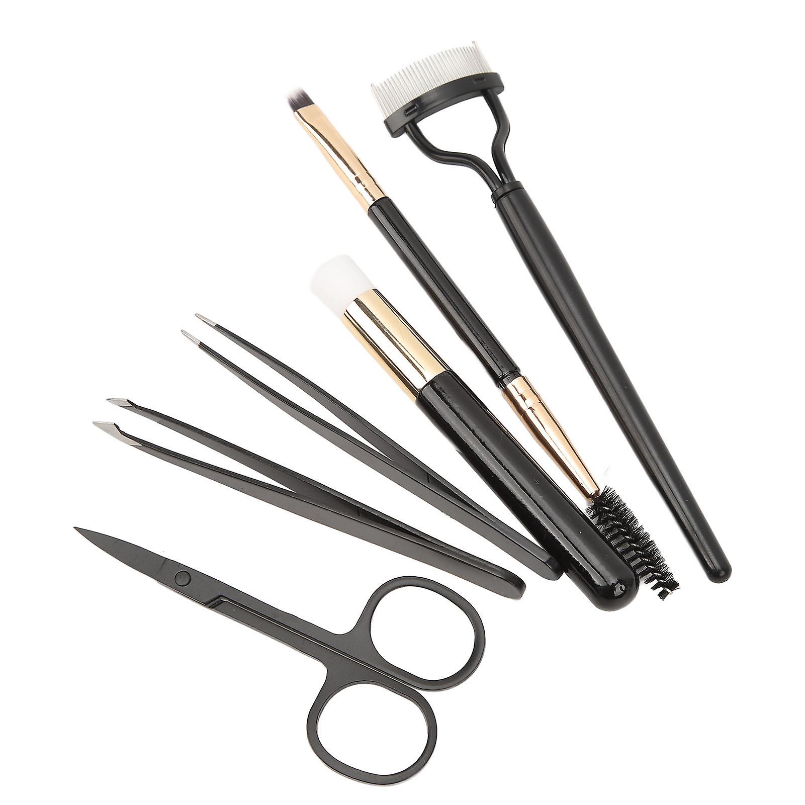 7pcs Black Eyelash Eyebrow Makeup Grooming Tool Set