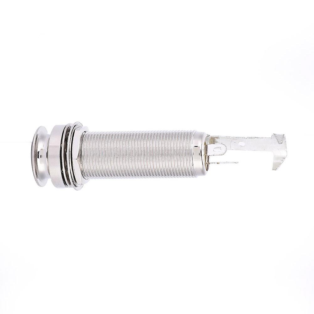 Copper Mono End Pin Jack Socket for Electric Guitar Ukulele Pickup(Silver)