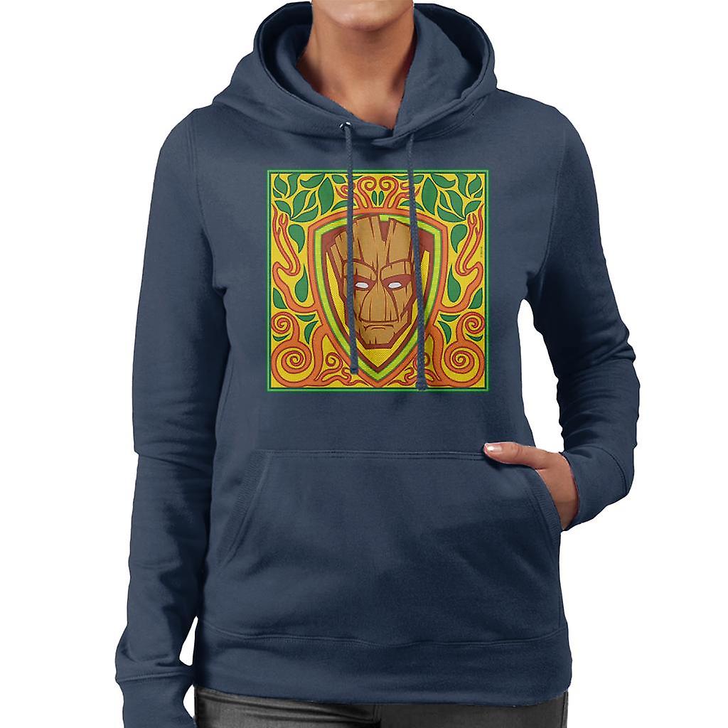 Marvel Guardians Of The Galaxy Groot Symmetrical Shield Women's Hooded Sweatshirt