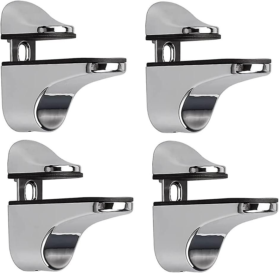 Adjustable Glass Shelf Bracket, 4 Pcs Glass Shelf Bracket, Wall Mounted Glass Clamp, Glass Shelf Bra