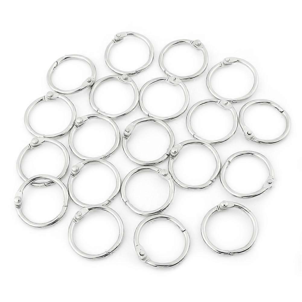 20PCS 30mm Silver Nickel Plated Metal Hinged Ring Binder Clips
