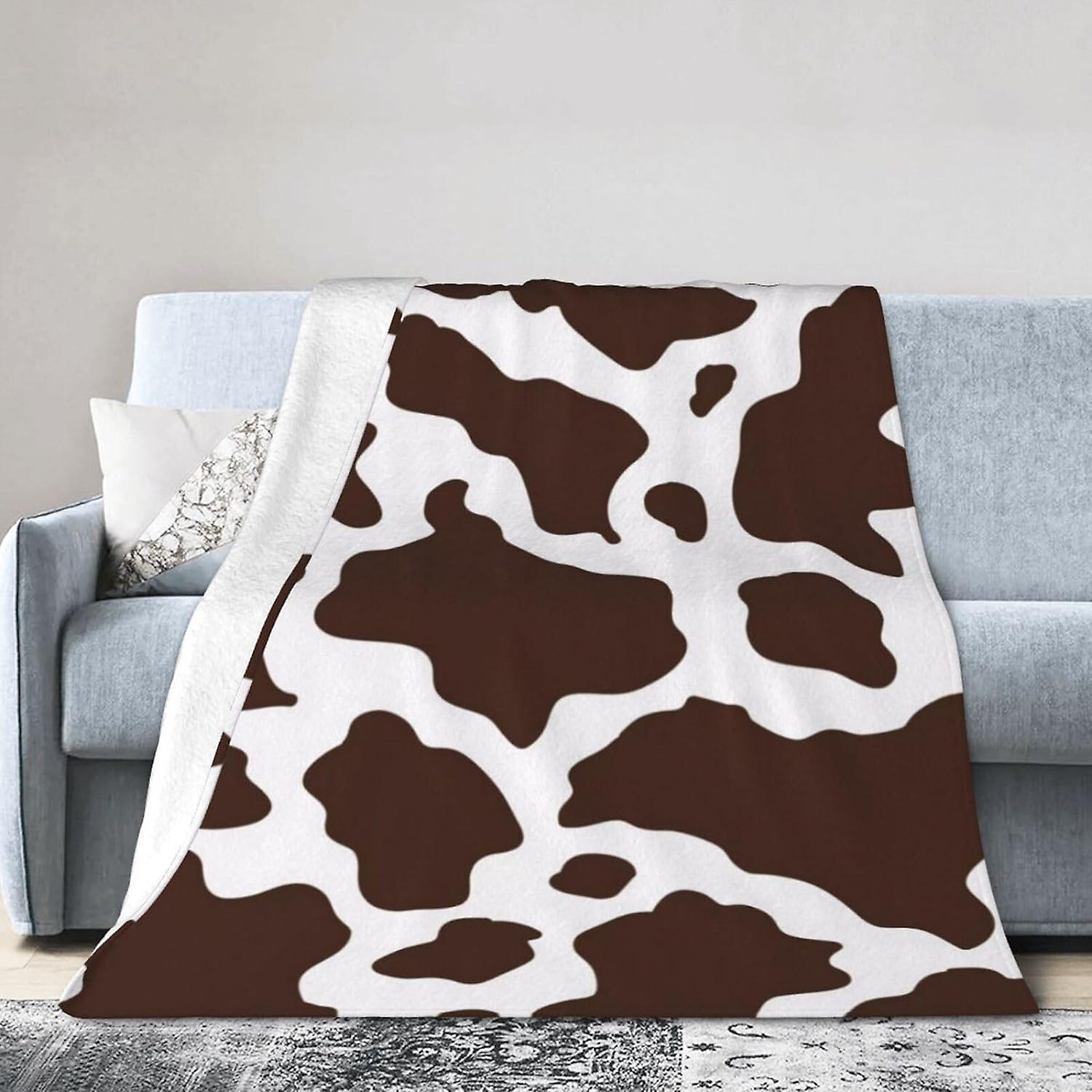 Cow Pattern Printed Blanket, Elegant Super Luxurious Christmas Printed Blanket, Plush Lightweight Blanket Suitable for All Seasons