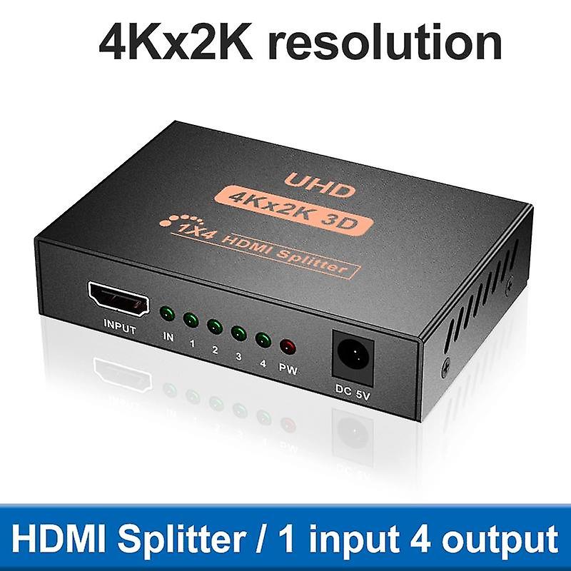 4K HDMI Splitter Switcher 1 In 4 Out 1080P Video Display Converter HDMI-compatible Video Switch Box Screen Duplicate Amplifier for HDTV DVD PS3/4 Xbox