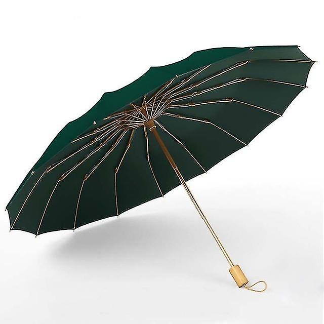 Strong Wind Resistant 3-Folding 16K Manual Umbrella