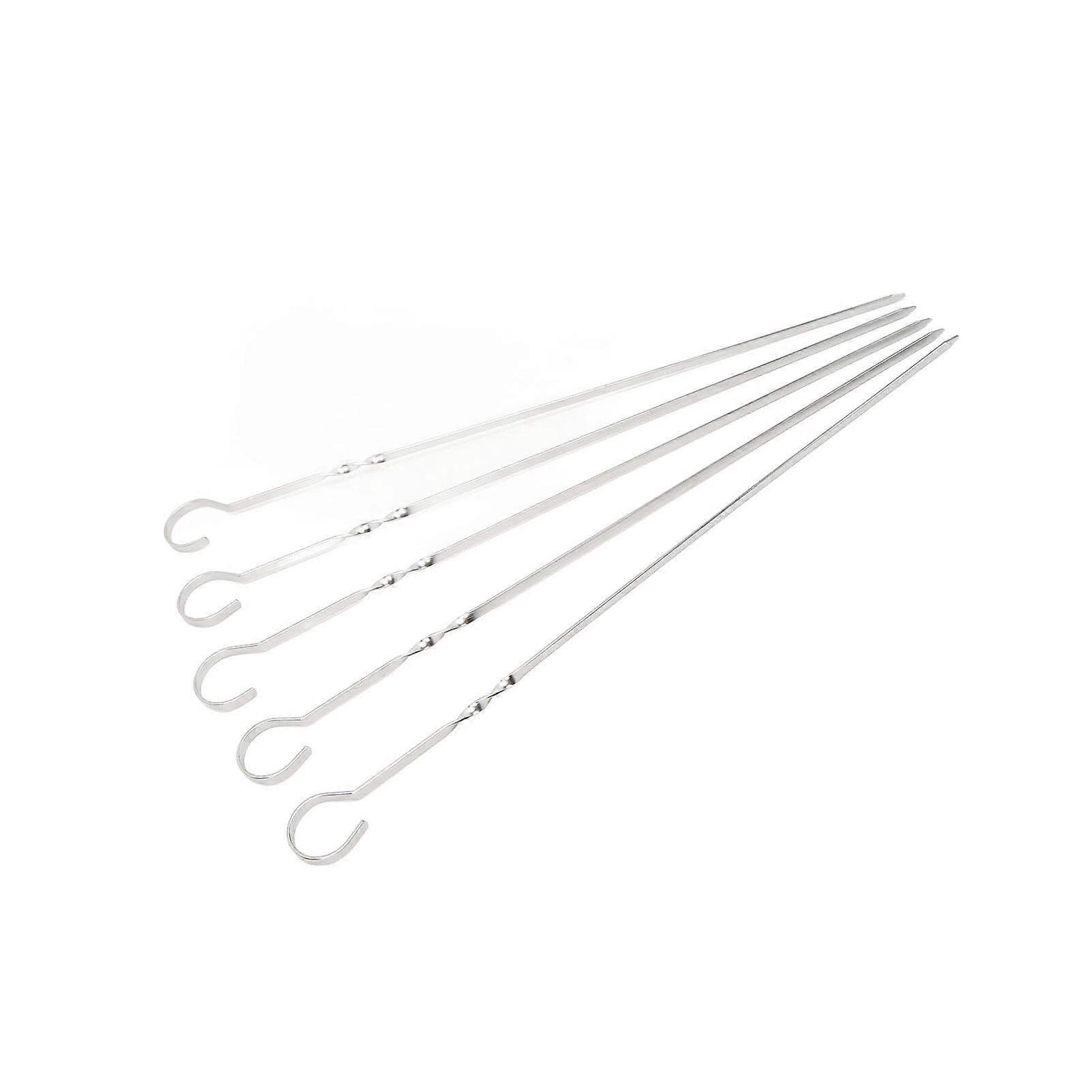 20PCS Grill Skewers Flat Kabob Skewers Stainless Steel Thickened Anti Roll 9 Figure Handle Reusable Grill Accessory