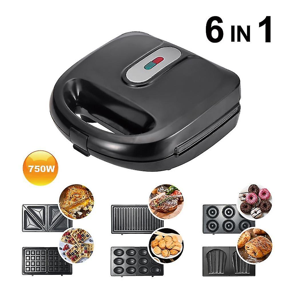 Household 6 In1 Optional Baking Pan Multifunction Electric Waffle Maker Grill|waffle Makers