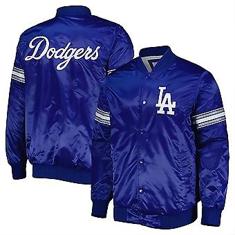 Mlb Los Angeles Dodgers Blue Satin Varsity Jacket Full-snap...