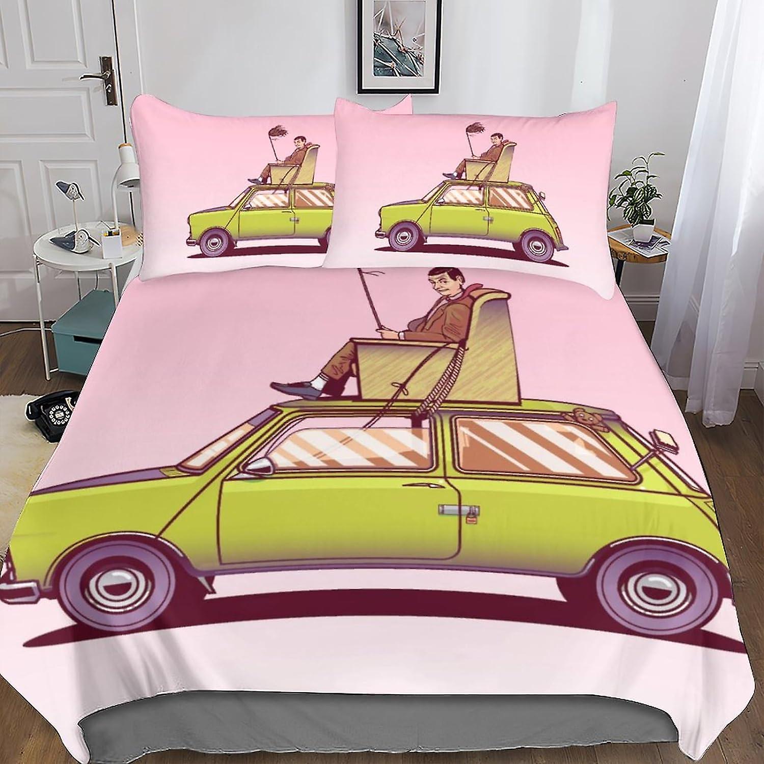 Mr. Bean 3D digitale print beddengoed sets met kussensloop Dekbedovertrek Ss zachte microvezel 3-delige set Comedian Quilt Cover met ritssluiting