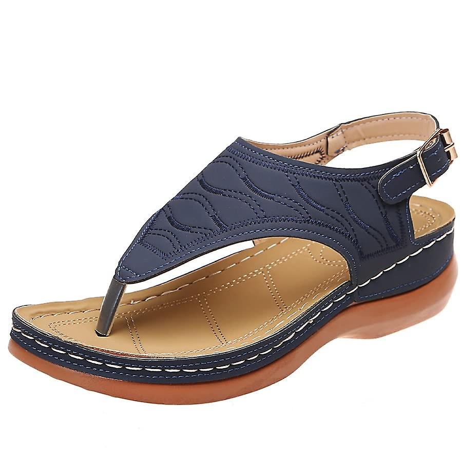 Women Dimleen Orthopedic Sandals with Arch Support Flip Flops Clip Toe Roman Casual One Word Buckle 