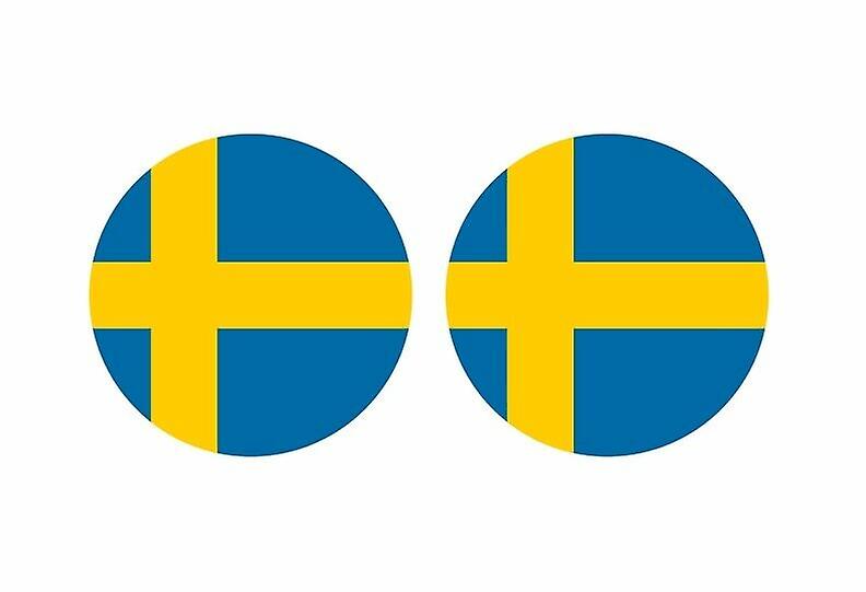 2x stick sticker round cocarde flag suede suedois