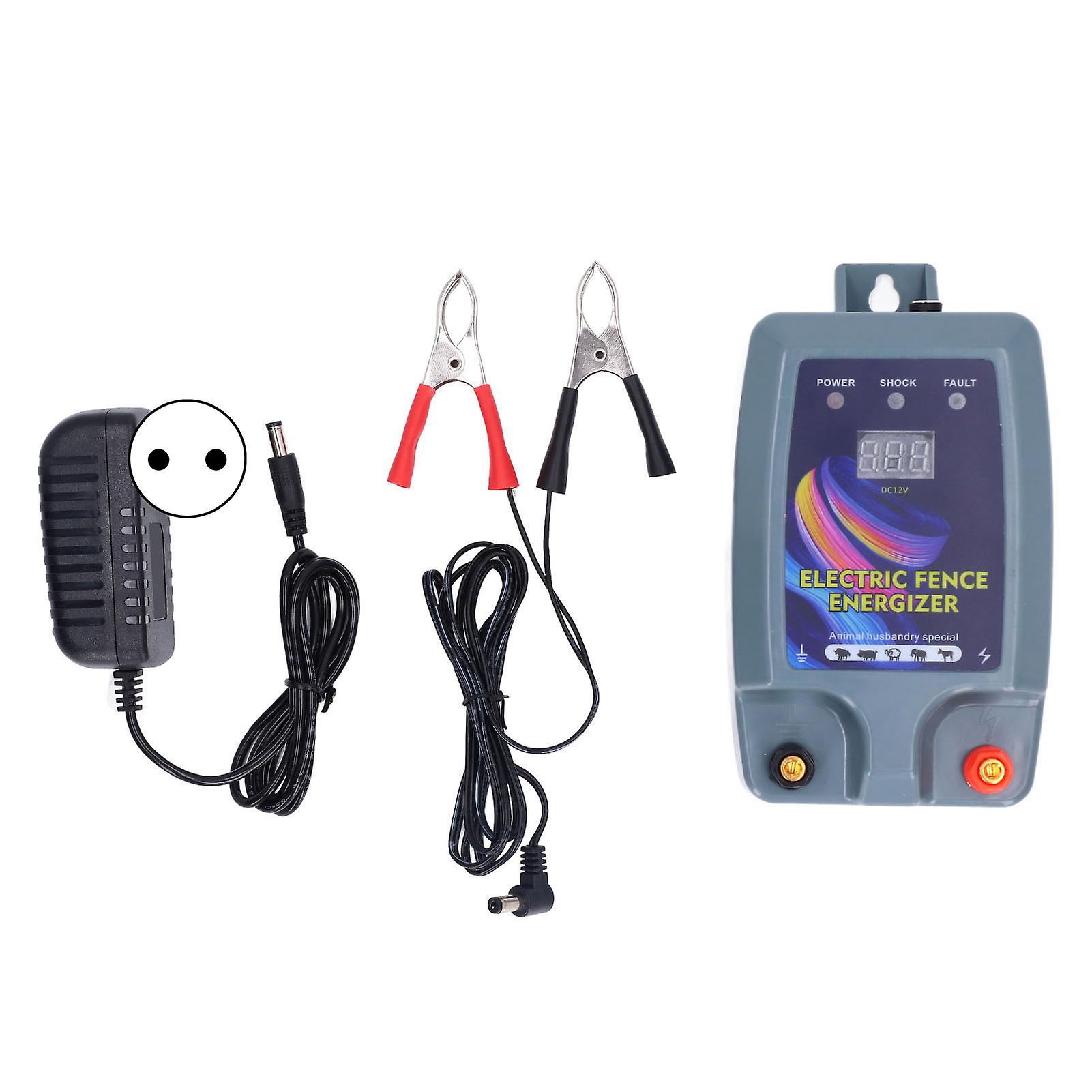 Mini Electric Fence Energizer High Voltage Pulse Up to 5km Livestock Protection Device for Cattle Sheep Wild Boar Farming Compact Design EU Plu