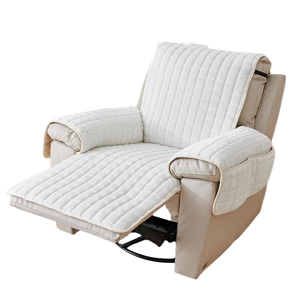 Recliner Sofa Protector Cover with Armrests Pockets Armchair Case Plush Sofa Cover Non-Slip Wear Resistant Chair Cushion Cover