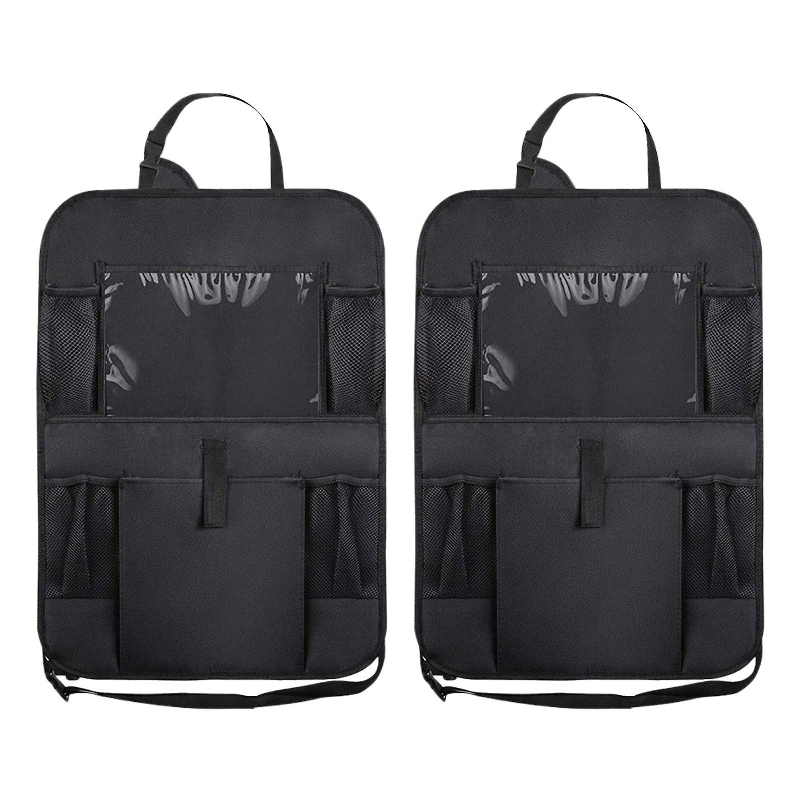 2Pcs Car Backseat Storage Bag Organizer Versatile Touch Screen Tablet Holder