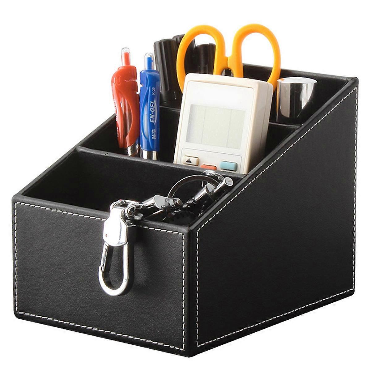 TV Remote Control Holder with 3 Compartments, Storage Rack, Storage Box, Media Accessory Storage, Desk Organizers