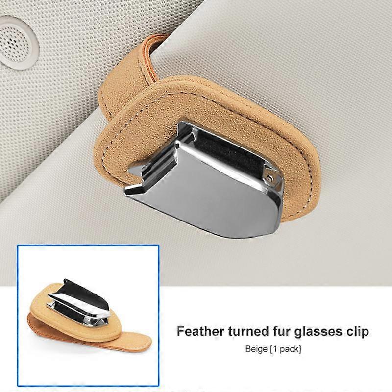 Flipping Fur Leather Car Eyeglass Holder Universal Shockproof Car Glasses Clip Multifunctional Car Sunglasses Frame