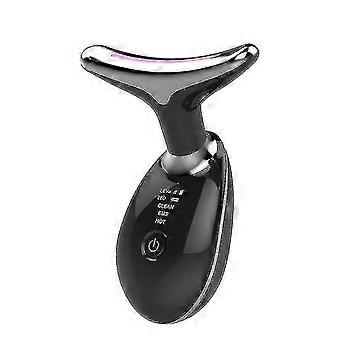 Hals Gezicht Schoonheid Led Gezicht Huid Led Facial Neck Massager Foton Therapie Rimpelverwijdering Strakker Verminderen Dubbele Kin1pcs-zwart