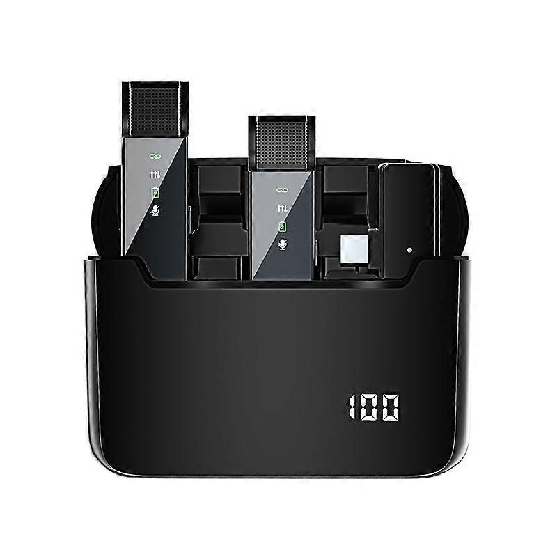 S16-S One To Two Black Wireless  Microphone ,Spec: USB-C/Type-C Interface S16-S One To Two Black USB-C/Type-C Interface