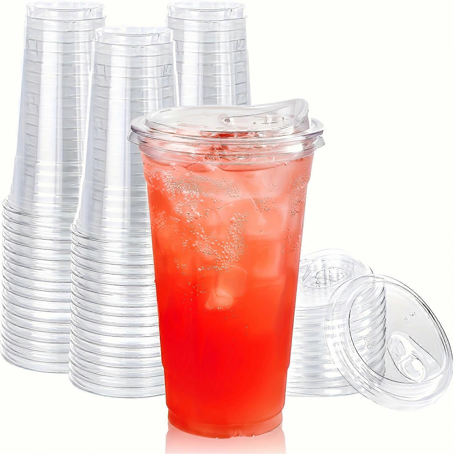 50pcs Large Transparent Insulated Acrylic Reusable Cups with Lids - Perfect for Hot and Cold Beverages, Outdoor Picnics, Birthday Parties, and Everyda