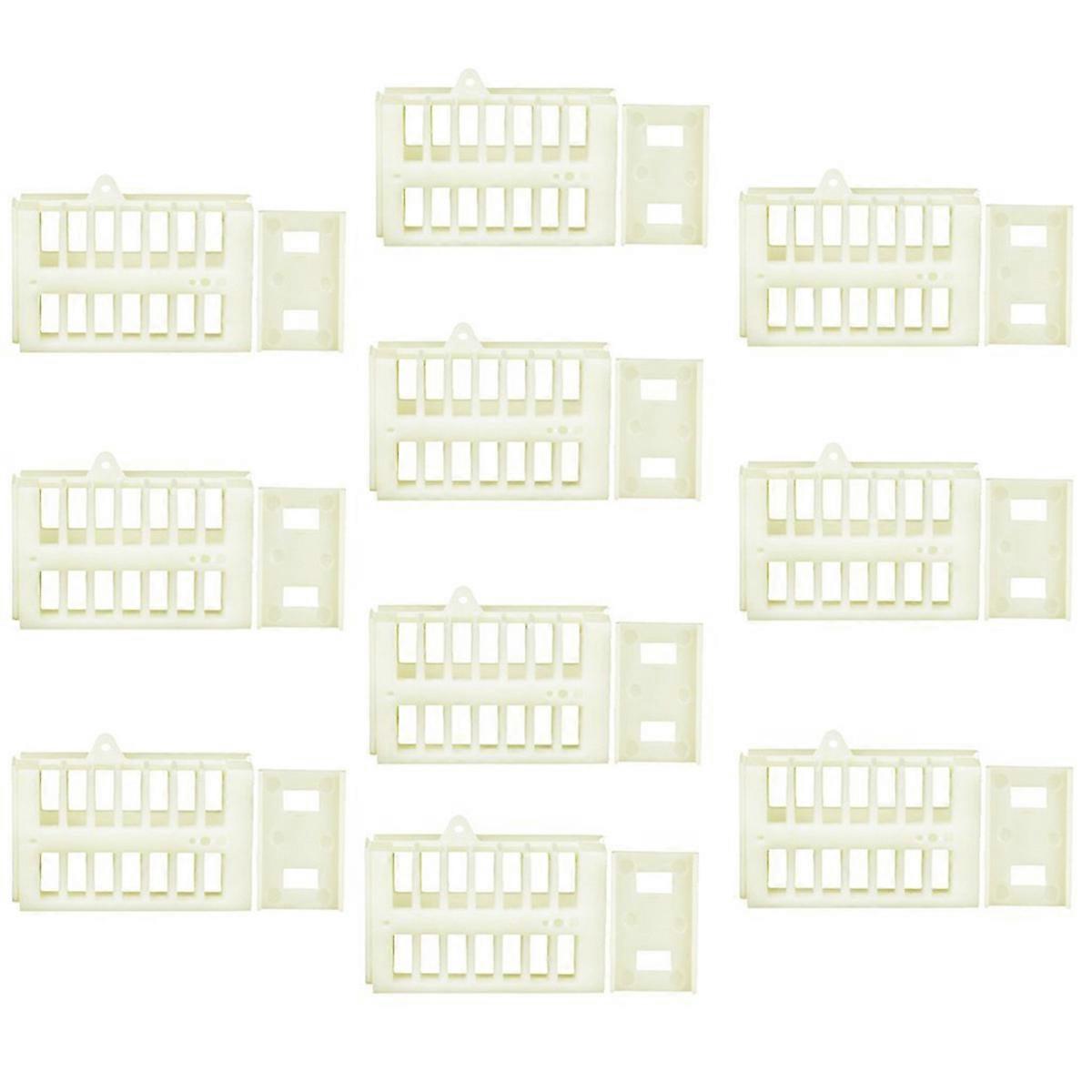 10pcs Functional Queen Bee Cage Match-box Moving Catcher Cage Beekeeping Tool (Cream White)