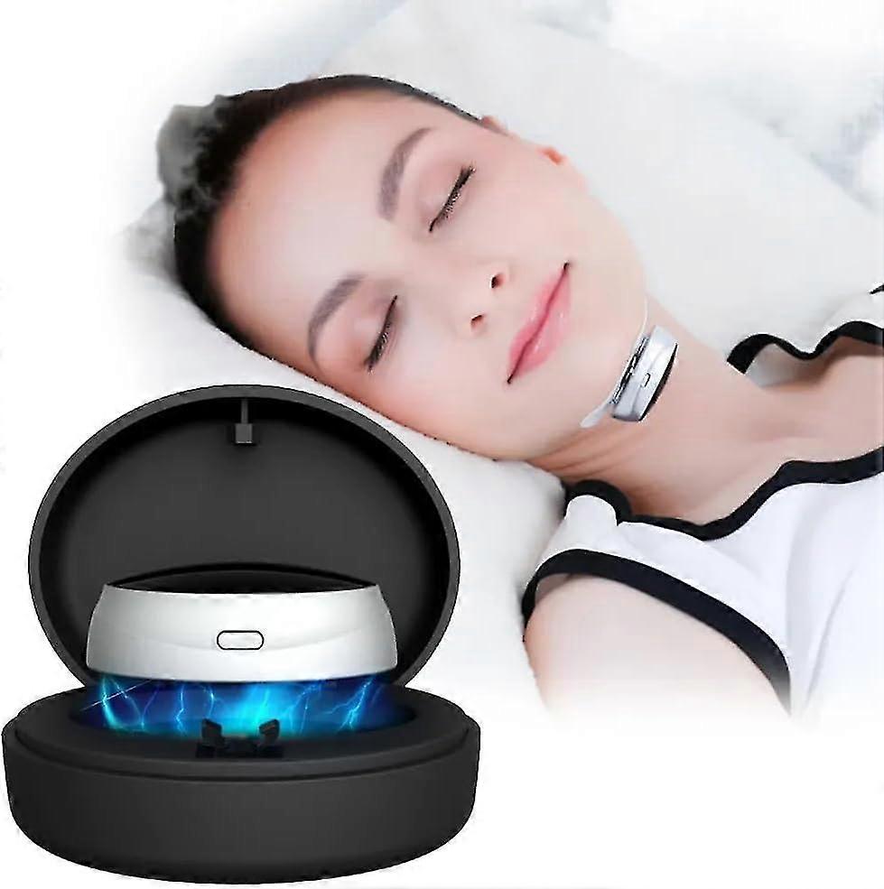 Smart Anti Snoring Device, Electric Snore Stopper Devices EMS Throat Massager, Comfortable Stop Snoring Aid Solution for Better Sleep