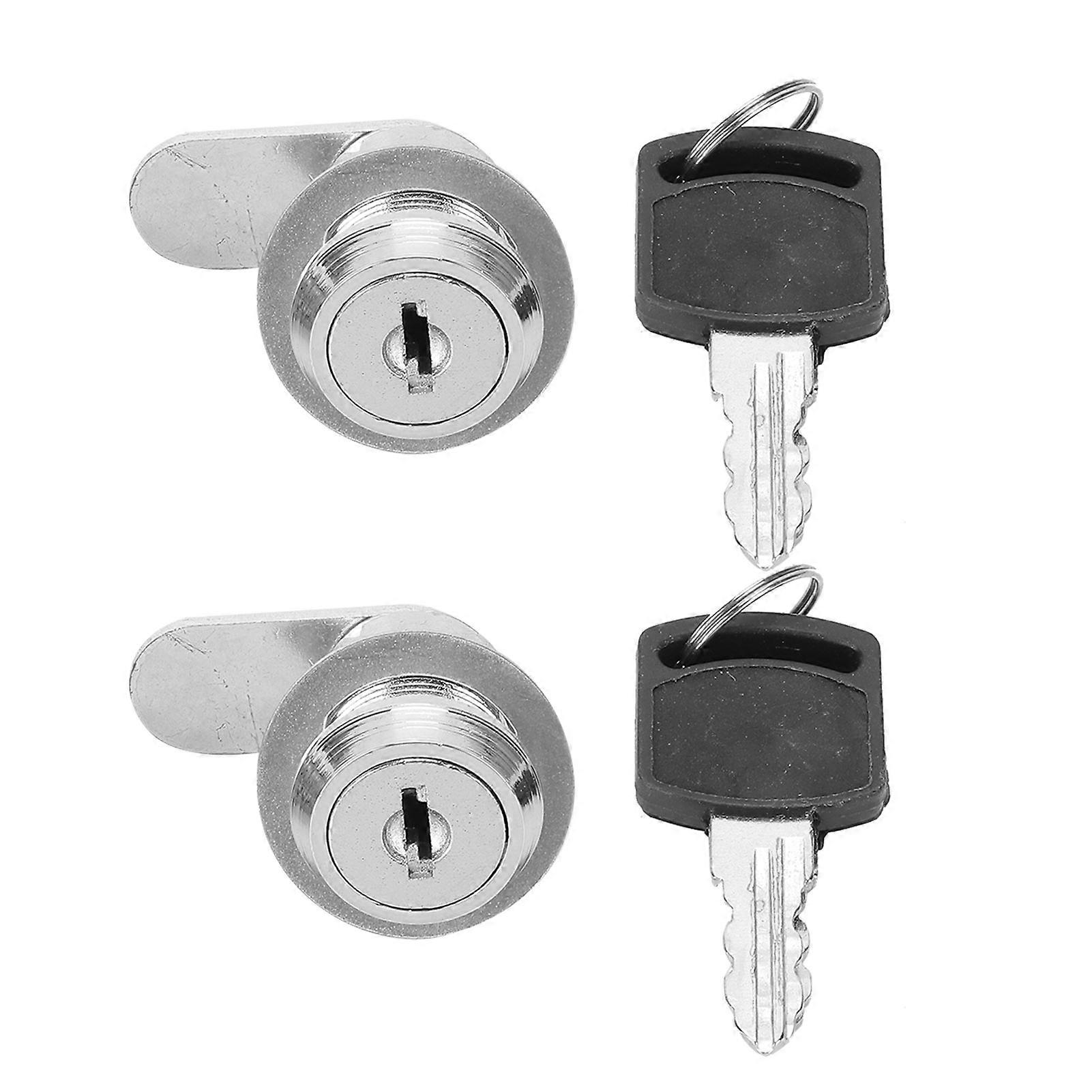 2pcs Cylinder Cam Locks AntiCorrosion Secure Hardware with 4 Keys for Tool Box Drawer