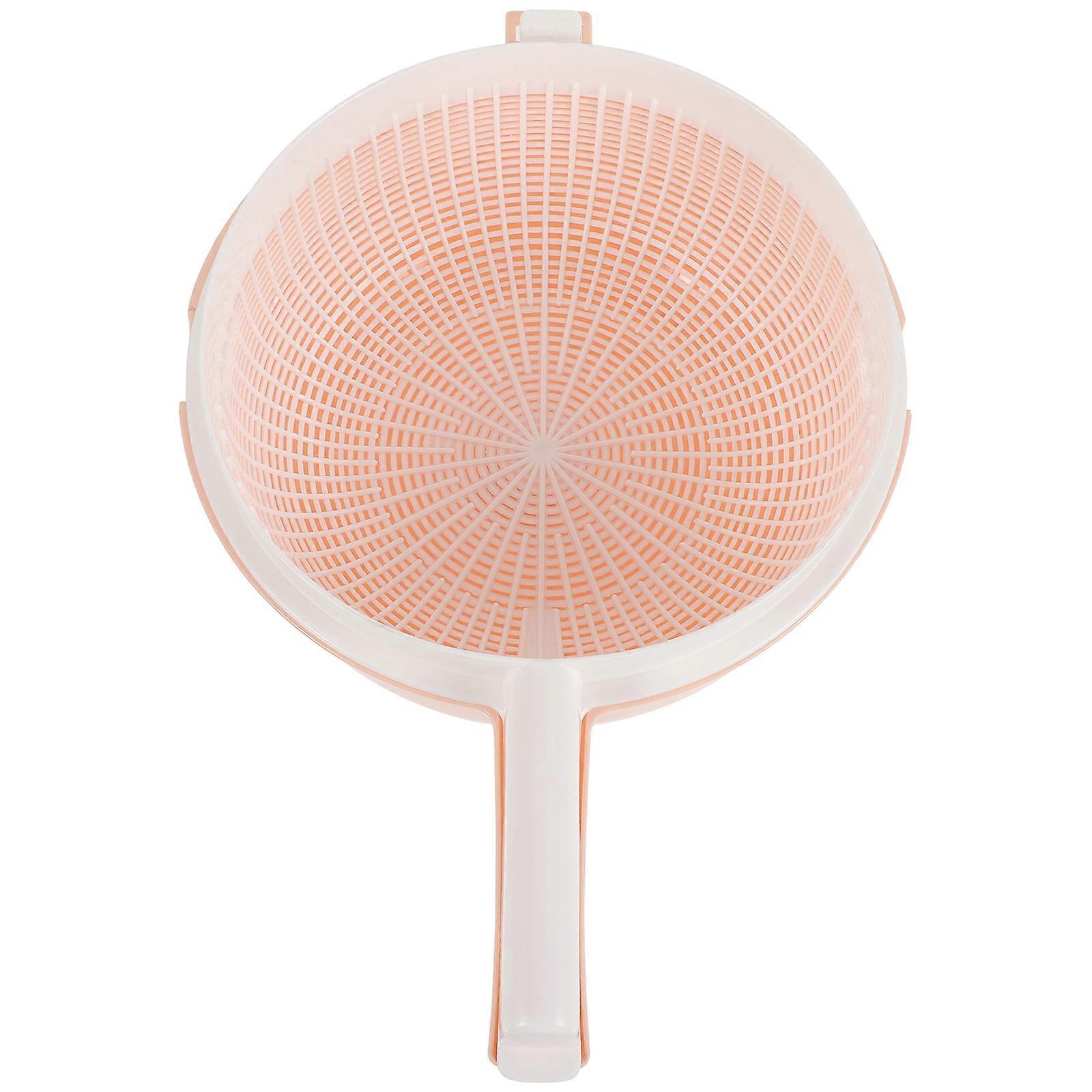 Plastic Handles Rice Wash Basket Double Layer Drain Basket Kitchen Fruit Vegetable Wash Colanders Kitchen Utensils