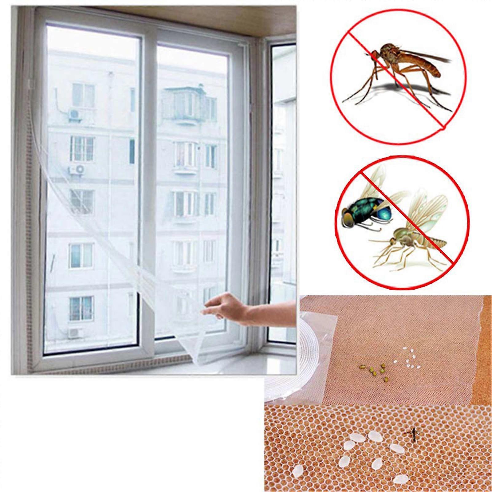 Window Screen Netting Mesh Curtain DIY Self-Adhesive Net Curtain Screen Protector for Home Office in Hot Summer
