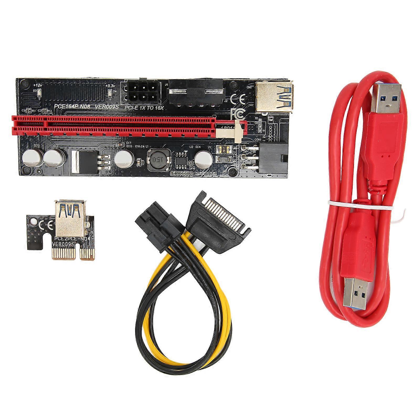 PCIE Riser 1X to 16X Graphics Extension Reduce Burden 60cm USB3.0 Safe Stable USB Riser Powered Adapter Card