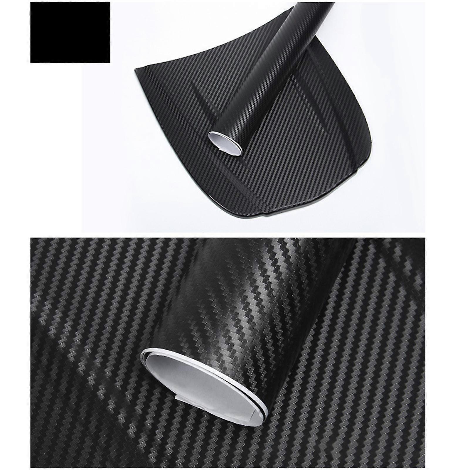 ألياف الكربون نمط التفاف فيلم 3D سميكة السيارة الخارجية الزخرفية حماية التفاف لفة ملصقات ملصق أسود 1.52mx60cm