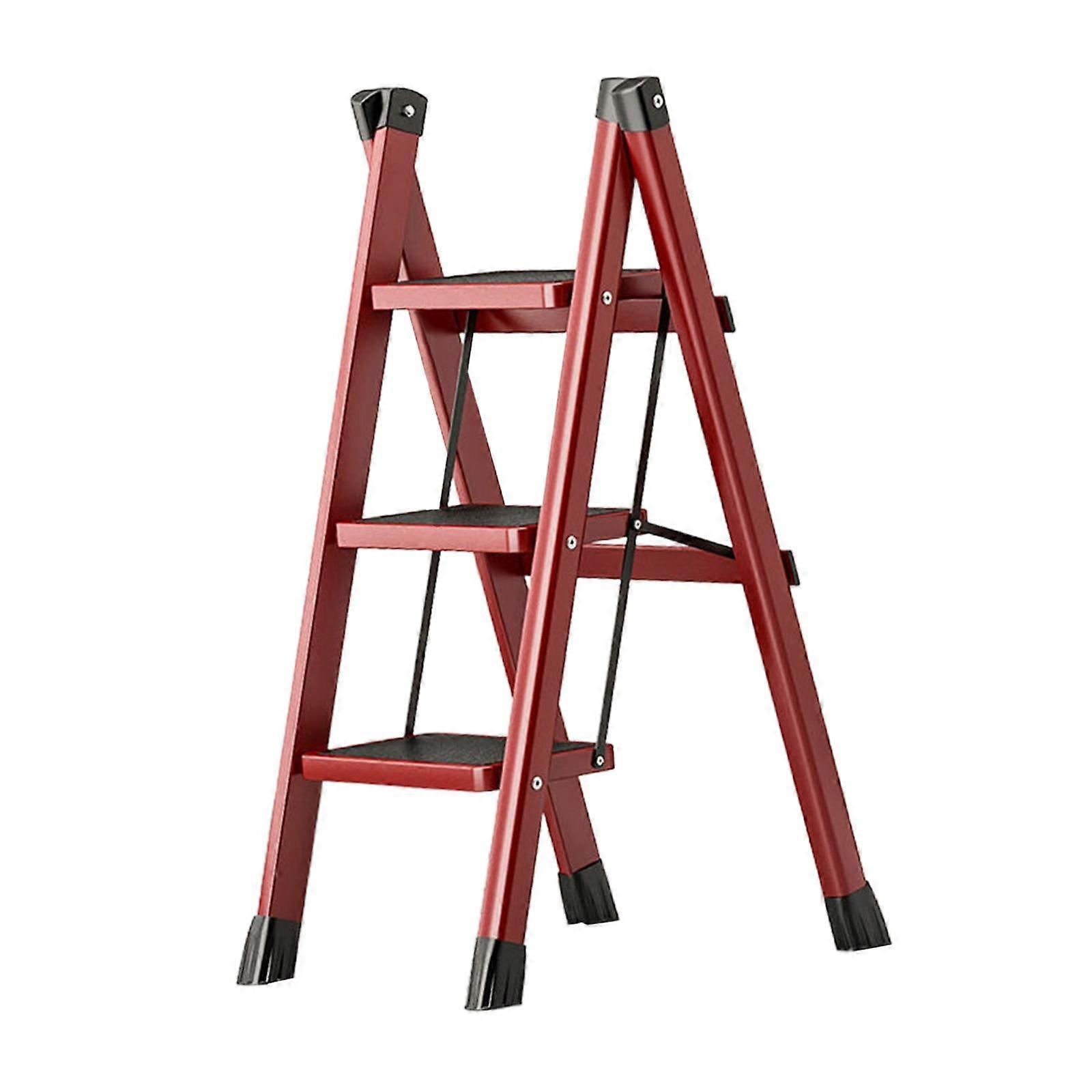 ノンスリップペダル付き3ステップラダーホームオフィスガーデニング用鉄製ステップラダー