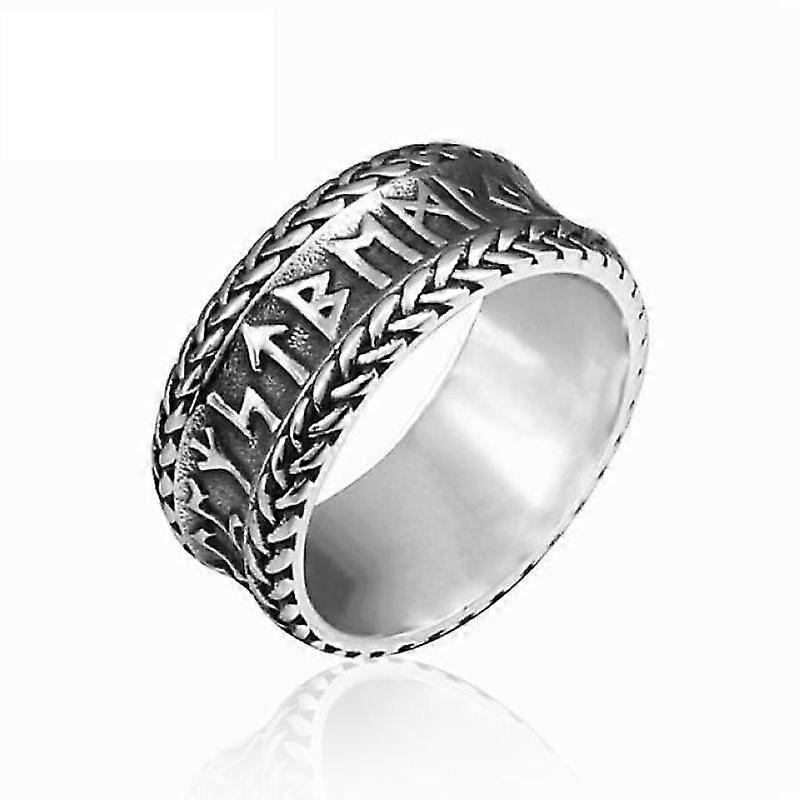 Barsinfi Vintage Men's Stainless Steel Nordic Odin Rune Rings Nordic Scandinavian Viking Celtic Knot Rings Vintage Amulet Jewelry Gifts