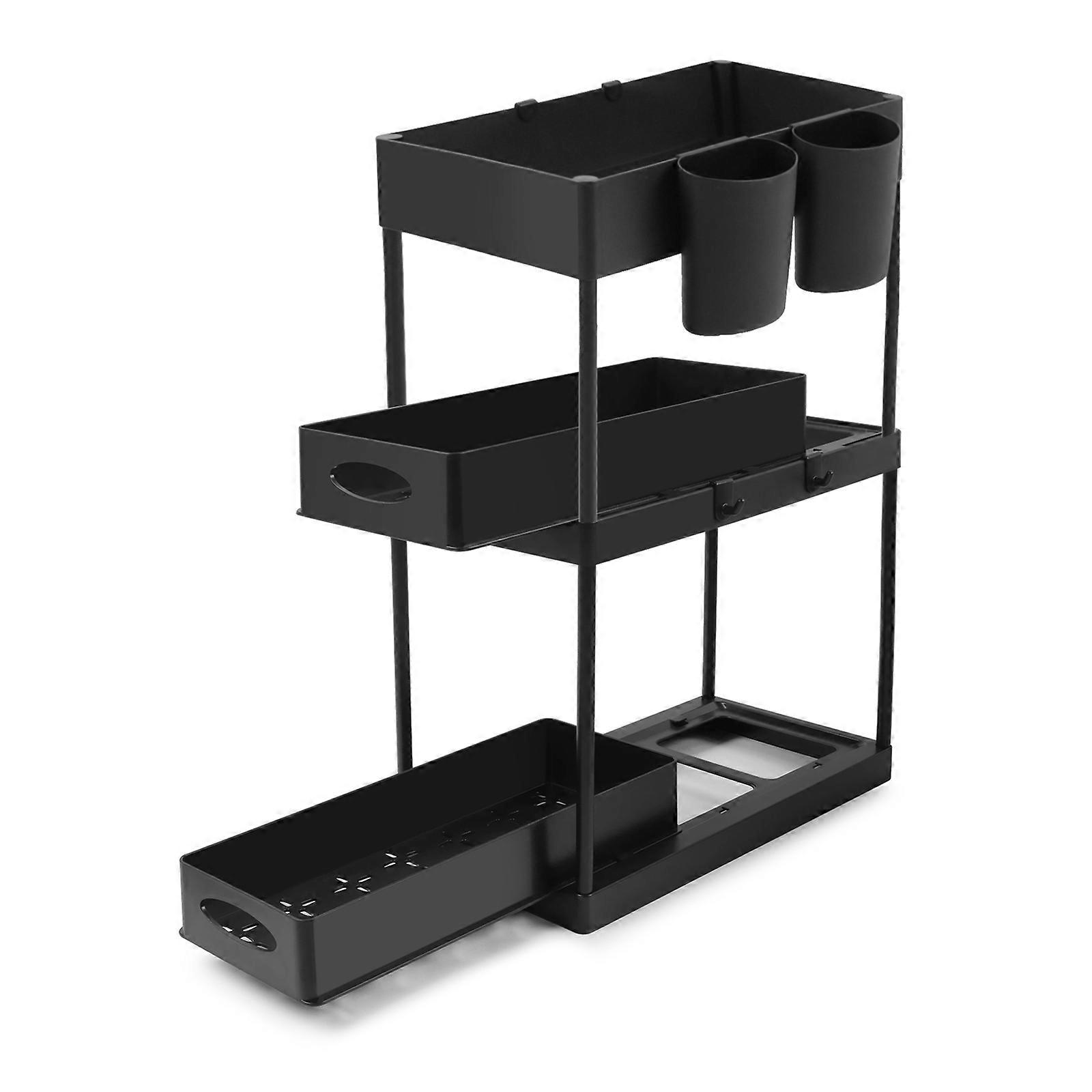 [Ande Online] Three layer storage rack (with garbage bin) multifunctional pull-out kitchen storage rack