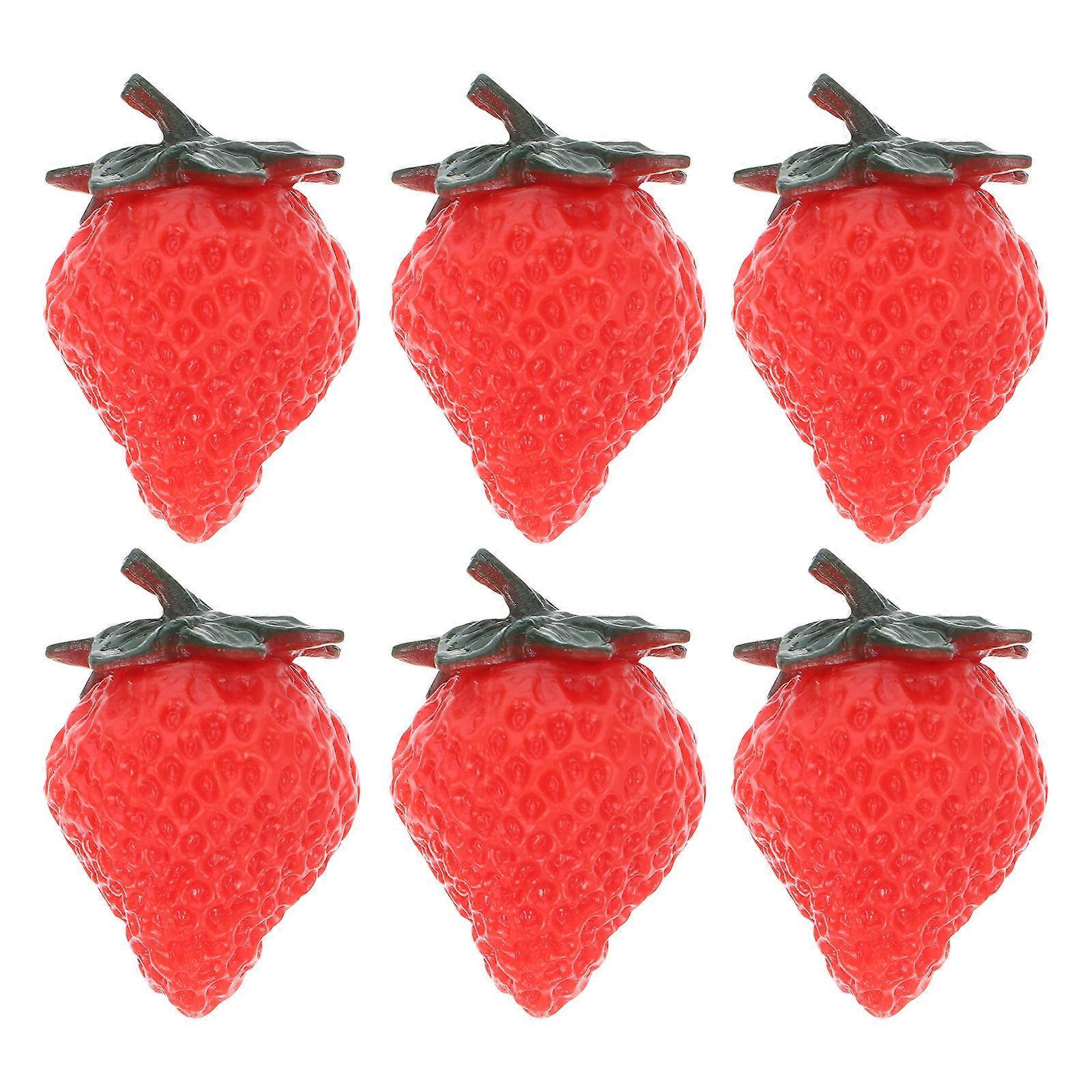 6Pcs Fridge Fruit Magnets Refrigerator Strawberry Magnets Home Decor Ornament