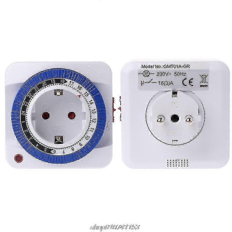 24 Hours Timer Switch Socket 230v 16a Plug In 15min To 24