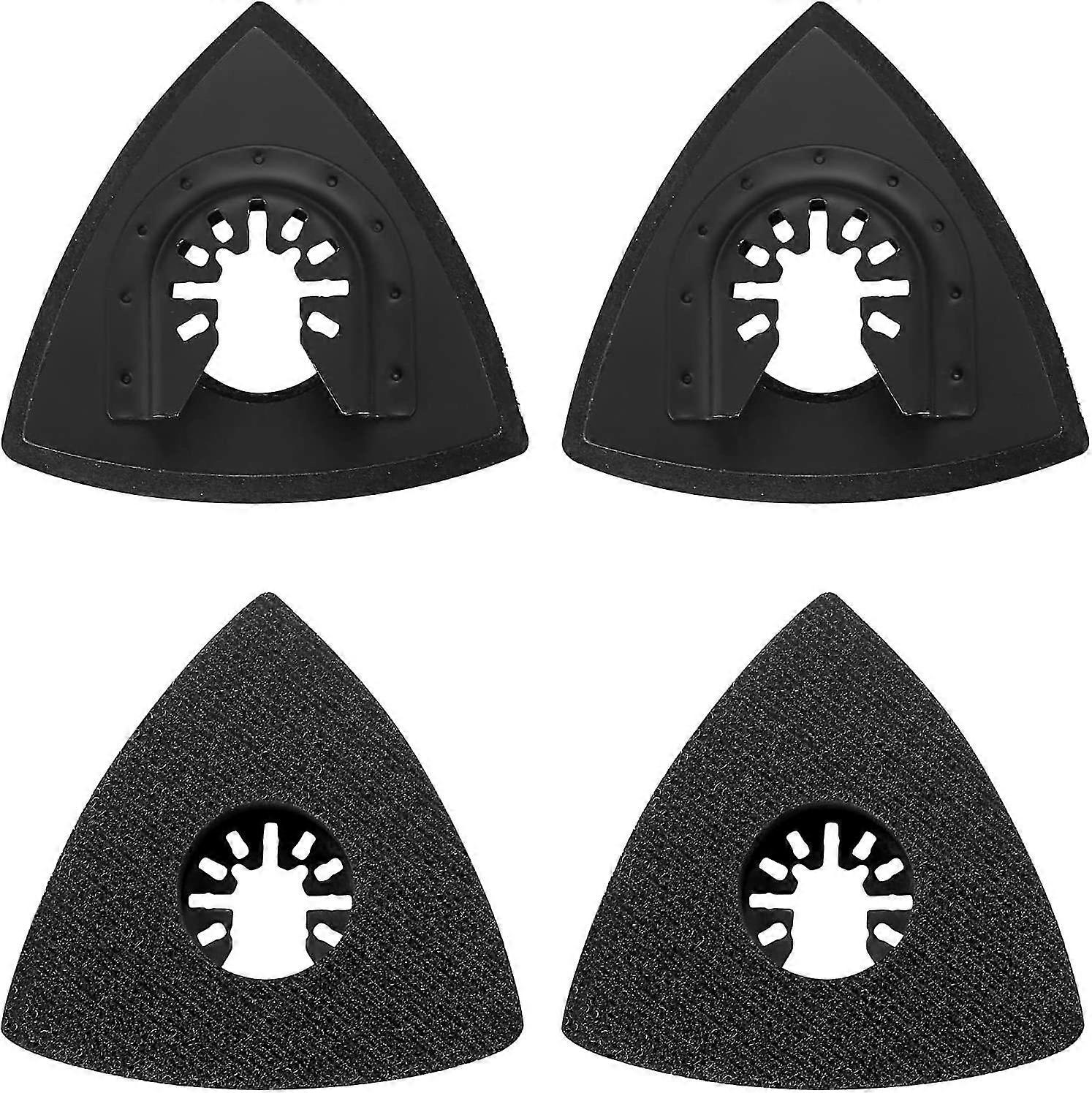 Multi-tool Sanding Pads Accessories, 80mm Triangle Hook Loop Sanding Pads Replacement Mult Tool For Attaching Pads - Black4 Pcs