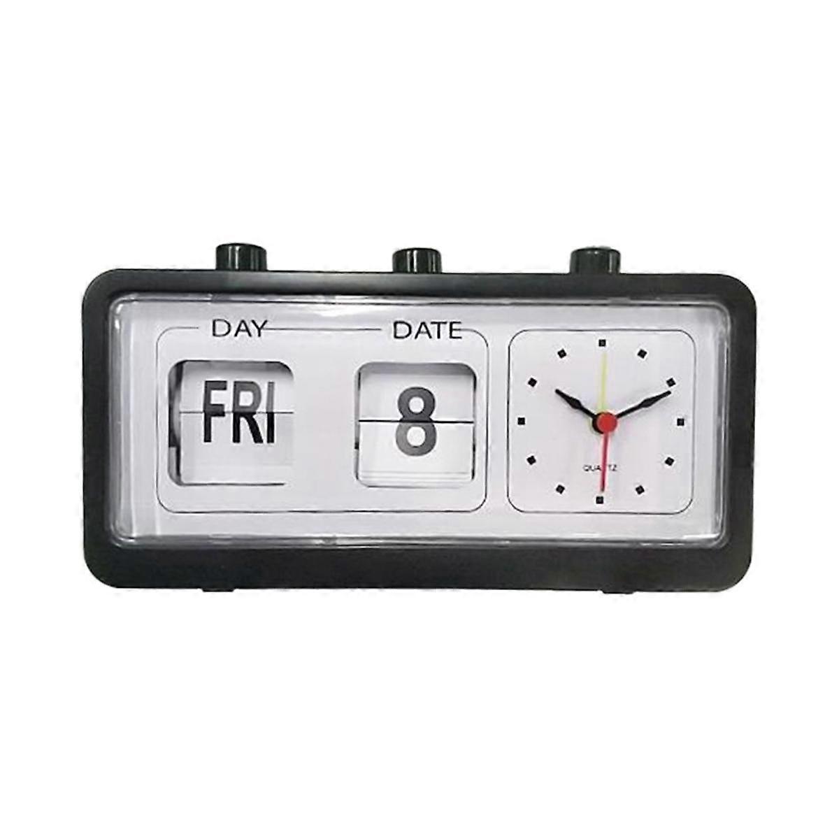 Mechanical Alarm Clock Novelty Flip Clock Desktop Digital Clock with Calendar Clock Home Decor Retr