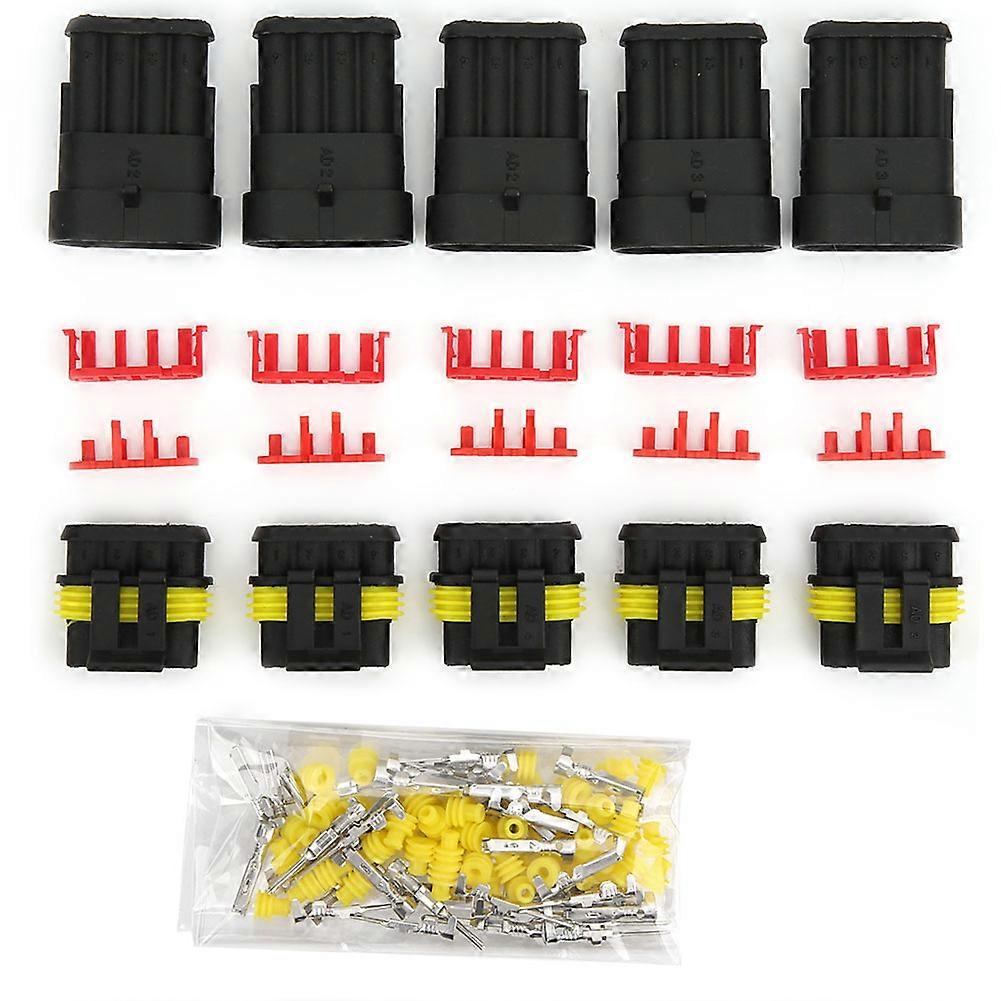 5セット4P 5P 6P AMP 1.5オスとメスのプラグ自動車車の防水コネクタ4P